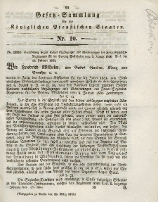 Gesetz-Sammlung für die Königlichen Preussischen Staaten, 20. März 1843, nr. 10.