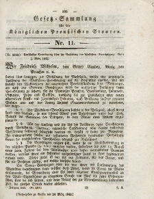 Gesetz-Sammlung für die Königlichen Preussischen Staaten, 24. März 1843, nr. 11.