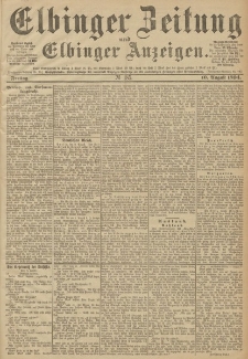 Elbinger Zeitung und Elbinger Anzeigen, Nr. 185 Freitag 10. August 1894