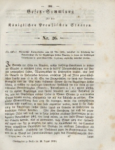 Gesetz-Sammlung für die Königlichen Preussischen Staaten, 30. August 1843, nr. 26.