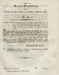 Gesetz-Sammlung für die Königlichen Preussischen Staaten, 3. Oktober 1843, nr. 28.