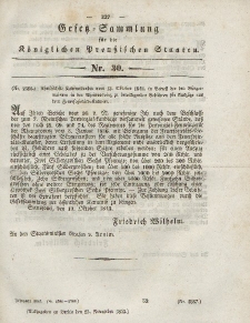 Gesetz-Sammlung für die Königlichen Preussischen Staaten, 23. November 1843, nr. 30.