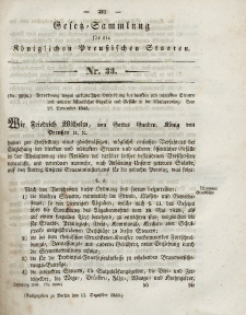 Gesetz-Sammlung für die Königlichen Preussischen Staaten, 11. Dezember 1843, nr. 33.