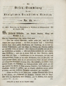 Gesetz-Sammlung für die Königlichen Preussischen Staaten, 30. Dezember 1843, nr. 35.