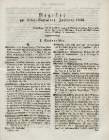 Gesetz-Sammlung für die Königlichen Preussischen Staaten (Register), 1843