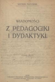 Wiadomości z pedagogiki i dydaktyki