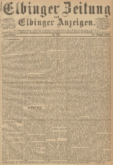 Elbinger Zeitung und Elbinger Anzeigen, Nr. 192 Sonnabend 18. August 1894