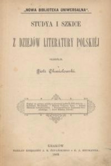 Studya i szkice z dziejów literatury polskiej