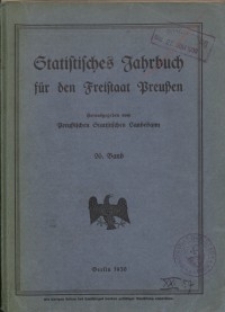 Statistisches Jahrbuch für den Freistaat Preußen, 26. Jahrgang 1929