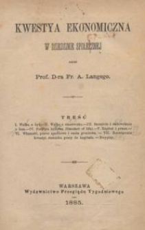 Kwestya ekonomiczna w dziedzinie społecznej