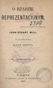 O rządzie reprezentatywnym