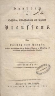 Handbuch der Geschichte, Erdbeschreibung und Statistik Preussens