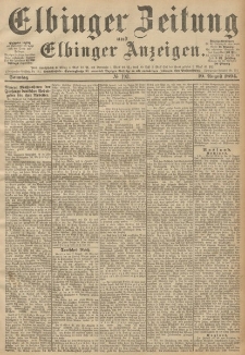 Elbinger Zeitung und Elbinger Anzeigen, Nr. 193 Sonntag 19. August 1894