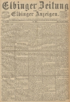 Elbinger Zeitung und Elbinger Anzeigen, Nr. 195 Mittwoch 22. August 1894