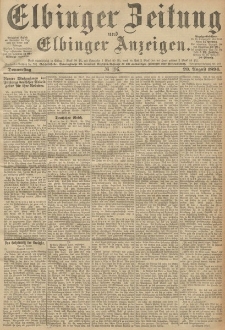 Elbinger Zeitung und Elbinger Anzeigen, Nr. 196 Donnerstag 23. August 1894