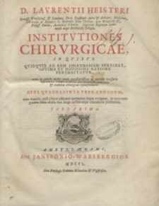 Institutiones chirurgicae,...T. 1