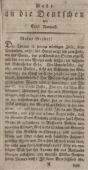 Rede an die Deutschen von Ernst Raupach