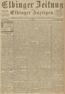 Elbinger Zeitung und Elbinger Anzeigen, Nr. 198 Samstag 25. August 1894