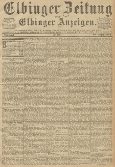 Elbinger Zeitung und Elbinger Anzeigen, Nr. 201 Mittwoch 29. August 1894
