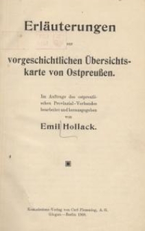 Erläuterungen zur vorgeschichtlichen Übersichtskarte von Ostpreussen