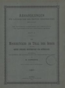 Die Moorbrücken im Thal der Sorge auf der Grenze zwischen Westpreussen und Ostpreussen