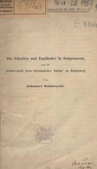 Die Schotten und Engländer in Ostpreussen und die "Brüderschaft Gross-Britannischer Nation" zu KönigsbergDie Schotten und Engländer in Ostpreussen und die "Brüderschaft Gross-Britannischer Nation" zu Königsberg