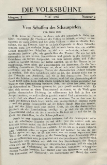 Die Volksbühne : Zeitschrift für soziale Theaterpolitik und Kunstpflege, 3 Jahrgang, Mai 1928, Nr 2