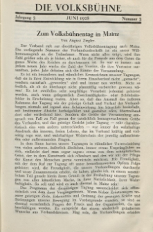 Die Volksbühne : Zeitschrift für soziale Theaterpolitik und Kunstpflege, 3 Jahrgang, Juni 1928, Nr 3