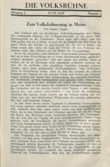 Die Volksbühne : Zeitschrift für soziale Theaterpolitik und Kunstpflege, 3 Jahrgang, Juni 1928, Nr 3
