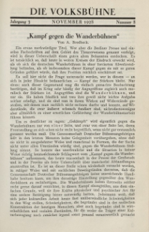 Die Volksbühne : Zeitschrift für soziale Theaterpolitik und Kunstpflege, 3 Jahrgang, November 1928, Nr 8