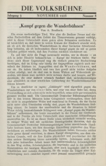 Die Volksbühne : Zeitschrift für soziale Theaterpolitik und Kunstpflege, 3 Jahrgang, November 1928, Nr 8