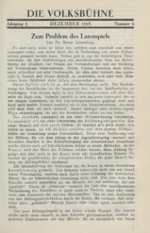 Die Volksbühne : Zeitschrift für soziale Theaterpolitik und Kunstpflege, 3 Jahrgang, Dezember 1928, Nr 9