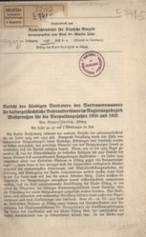 Bericht des ständigen Vertreters des Vertrauensmannes für kulturgeschochtliche Bodenaltertümereim Regierungsbezirk...1934 /1935