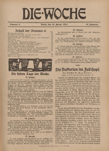 Die Woche : Moderne illustrierte Zeitschrift, 16. Jahrgang, 24. Januar 1914, Nr 4
