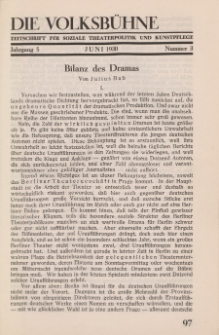 Die Volksbühne : Zeitschrift für soziale Theaterpolitik und Kunstpflege, 5 Jahrgang, Juni 1930, Nr 3