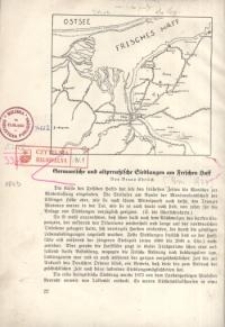 Germanische und altpreussische Siedlungen am Frischen Haff