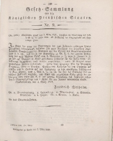 Gesetz-Sammlung für die Königlichen Preussischen Staaten, 5. März 1849, nr. 9.
