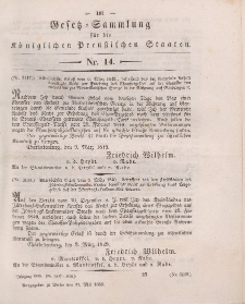 Gesetz-Sammlung für die Königlichen Preussischen Staaten, 11. Mai 1849, nr. 14.