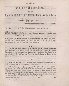 Gesetz-Sammlung für die Königlichen Preussischen Staaten, 11. Mai 1849, nr. 15.
