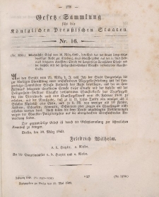 Gesetz-Sammlung für die Königlichen Preussischen Staaten, 18. Mai 1849, nr. 16.