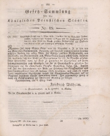 Gesetz-Sammlung für die Königlichen Preussischen Staaten, 3. Juni 1849, nr. 18.