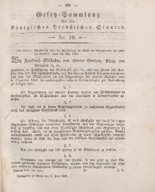 Gesetz-Sammlung für die Königlichen Preussischen Staaten, 3. Juni 1849, nr. 19.