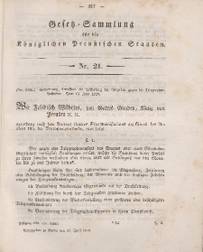 Gesetz-Sammlung für die Königlichen Preussischen Staaten, 17. Juni 1849, nr. 21.