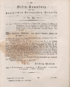 Gesetz-Sammlung für die Königlichen Preussischen Staaten, 6. Juli 1849, nr. 24.