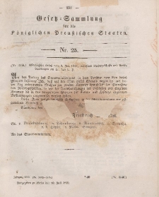 Gesetz-Sammlung für die Königlichen Preussischen Staaten, 10. Juli 1849, nr. 25.
