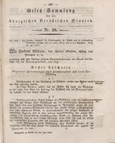Gesetz-Sammlung für die Königlichen Preussischen Staaten, 15. Juli 1849, nr. 26.