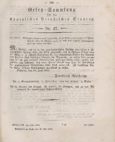 Gesetz-Sammlung für die Königlichen Preussischen Staaten, 18. Juli 1849, nr. 27.