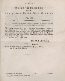 Gesetz-Sammlung für die Königlichen Preussischen Staaten, 22. August 1849, nr. 32.