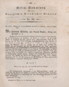 Gesetz-Sammlung für die Königlichen Preussischen Staaten, 22. September 1849, nr. 34.