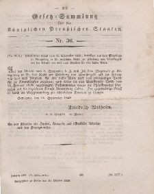 Gesetz-Sammlung für die Königlichen Preussischen Staaten, 20. Oktober 1849, nr. 36.
